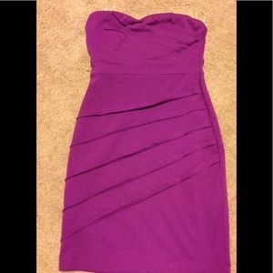 Strapless mini body con dress